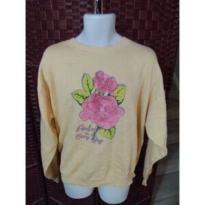 Vintage 90s Perfect In Every Way Sweatshirt Roses Floral Pattern Adult XL Flower